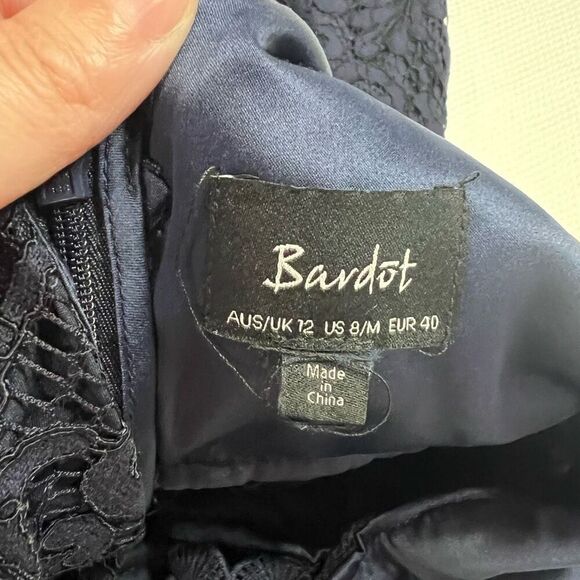 Bardot Fiona Trumpet Dress Navy Blue Women’s Sz‎ 8 - Picture 4 of 9